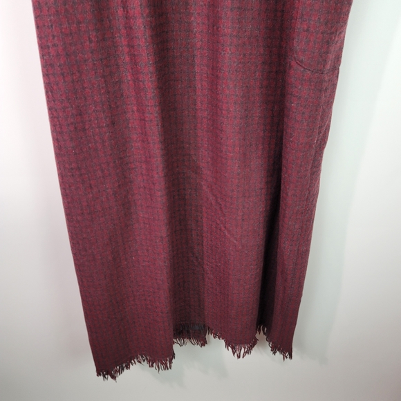Eddie Bauer maroon plaid vintage wrap maxi dress with pockets Size large - Picture 11 of 14